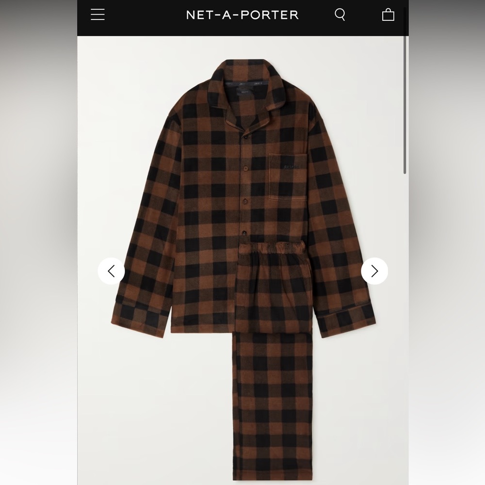 SKIMS Checked fleece pajama Set